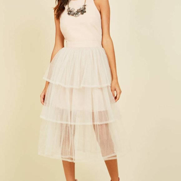 English Factory Cream Layered Tulle Dress - Picture 1 of 5